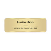 Oude stijltekst Faux Gold Simple Sjabloon Elegant Etiket (Voorkant)