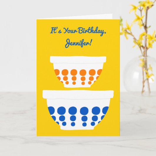 Oude Stip Mengkommen Personaliseerde Verjaardag Kaart (Gele Bloem)