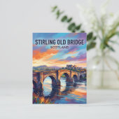 Oude Stirling-brug Schotland Briefkaart (Staand voorkant)