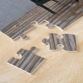 Oude stoel bij meer legpuzzel (Zijkant)