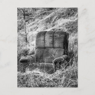 Oude stoel foto in zwart en wit briefkaart