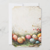 Oude stoel rond eieren Paasbrunch Kaart (Achterkant)