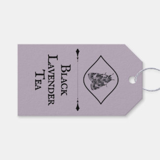 Oude Stof Lavendel Inkt Mot Vlinderaar Cadeaulabel