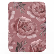 Oude Stof Roze Pioen Bloemmotief Babydeken
