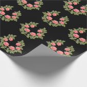 Oude Stof Roze Rozen Bloempatroon - Romantisch Cadeaupapier (Hoek)