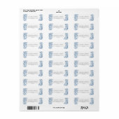 Oude Stofblauwe Bloem Retouradreslabel Etiket (Full Sheet)