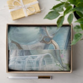 Oude stoffige blauwe bloemige theepartij tissuepap tissuepapier (Geschenk)