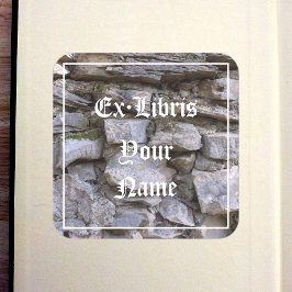 Oude Stone Wall Bladplaat Vierkante Sticker