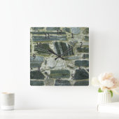 Oude Stone Wall Vierkante Klok (Huis)