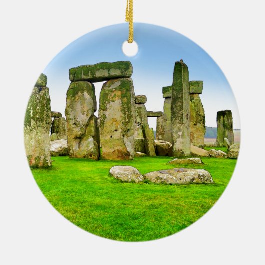 Oude Stonehenge Standing Stones in Summer Art Keramisch Ornament (Achterkant)