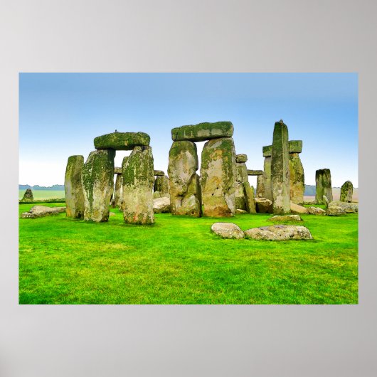 Oude Stonehenge Standing Stones in Summer Art Poster (Voorkant)