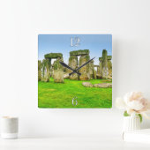 Oude Stonehenge Standing Stones in Summer Art Vierkante Klok (Huis)