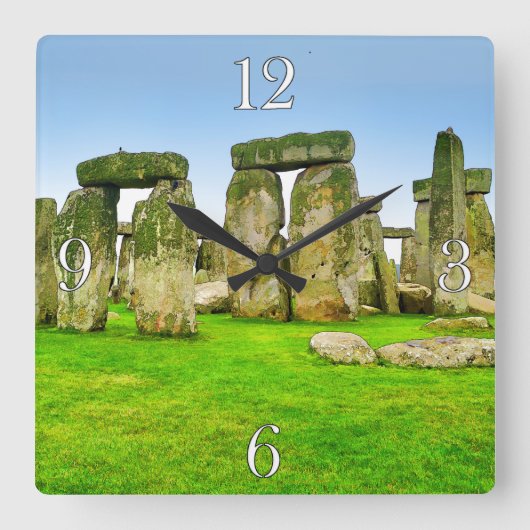 Oude Stonehenge Standing Stones in Summer Art Vierkante Klok (Voorkant)