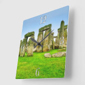 Oude Stonehenge Standing Stones in Summer Art Vierkante Klok (Hoek)