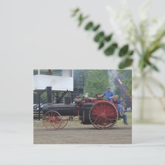 Oude stoom-/kolenmotor briefkaart (Staand voorkant)