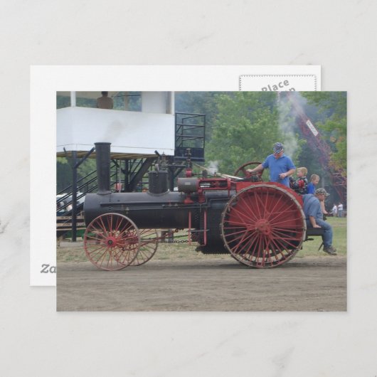 Oude stoom-/kolenmotor briefkaart (Voorkant / Achterkant)