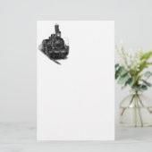 Oude stoomlocomotief briefpapier (Staand voorkant)