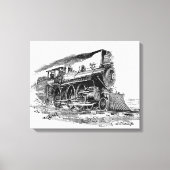 Oude stoomlocomotief canvas afdruk (Voorkant)
