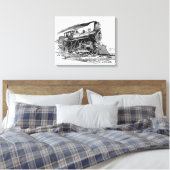 Oude stoomlocomotief canvas afdruk (Insitu (Slaapkamer))