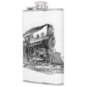 Oude stoomlocomotief heupfles (Links)