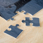 Oude Stoomlocomotief in de Winter Legpuzzel (Zijkant)