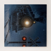 Oude Stoomlocomotief in de Winter Legpuzzel (Horizontaal)