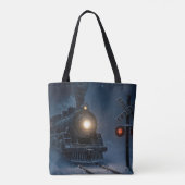 Oude Stoomlocomotief in de Winter Tote Bag (Achterkant)
