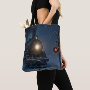 Oude Stoomlocomotief in de Winter Tote Bag