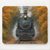 Oude Stoomlocomotief in Herfstbossen Muismat (Voorkant)