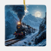 Oude Stoomlocomotief in het Maanlicht Keramisch Ornament (Voorkant)