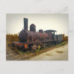 Oude stoomlocomotief in Portugal Briefkaart