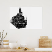 Oude stoomlocomotief poster (Keuken)