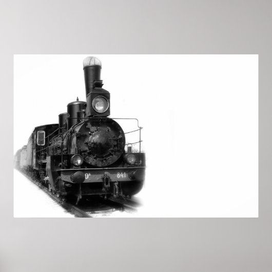 Oude stoomlocomotief poster (Voorkant)