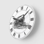 Oude stoomlocomotief ronde klok (Hoek)