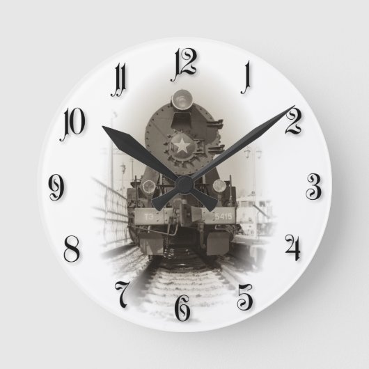 Oude stoomlocomotief ronde klok (Voorkant)