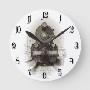 Oude stoomlocomotief ronde klok