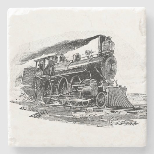Oude stoomlocomotief stenen onderzetter (Voorkant)