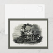Oude stoomlocomotief trein briefkaart (Voorkant / Achterkant)