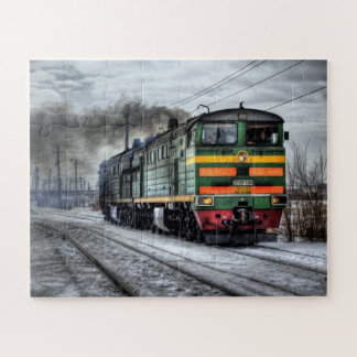 Oude stoomlocomotief trein foto legpuzzel
