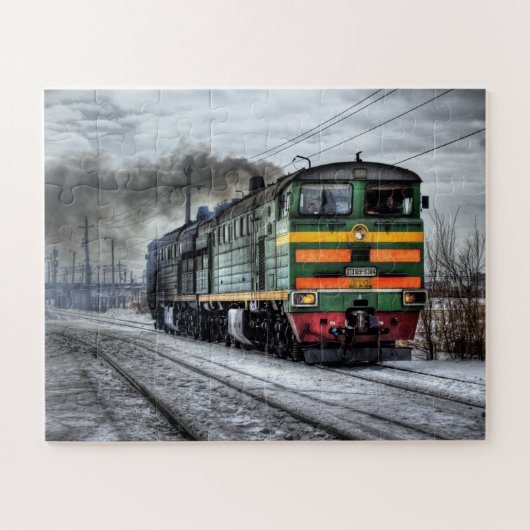 Oude stoomlocomotief trein foto   legpuzzel (Horizontaal)