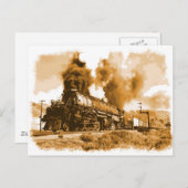 Oude stoomtrein briefkaart (Voorkant / Achterkant)