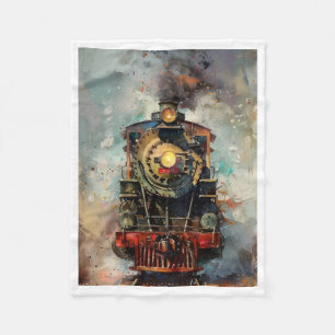 Oude Stoomtrein Dekbed Fleece Deken