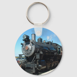 Oude stoomtrein Een van een soort foto-foto-foto Sleutelhanger