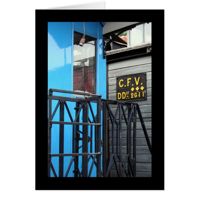 Oude Stoomtrein Le Mastrou Blauwe Wagon kaart (Voorkant)