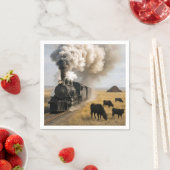 Oude Stoomtrein met Koeien Servet (Insitu)