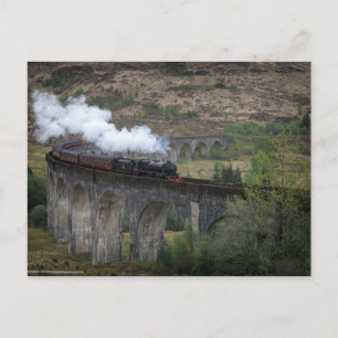 Oude stoomtrein op Glenfinnan Viaduct Briefkaart