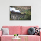 Oude stoomtrein op Glenfinnan Viaduct Canvas Afdruk (Insitu (Woonkamer))