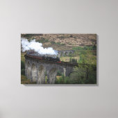 Oude stoomtrein op Glenfinnan Viaduct Canvas Afdruk (Voorkant)