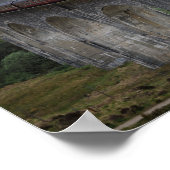 Oude stoomtrein op Glenfinnan Viaduct Poster (Hoek)