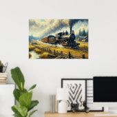 Oude stoomtrein poster (Thuiskantoor)